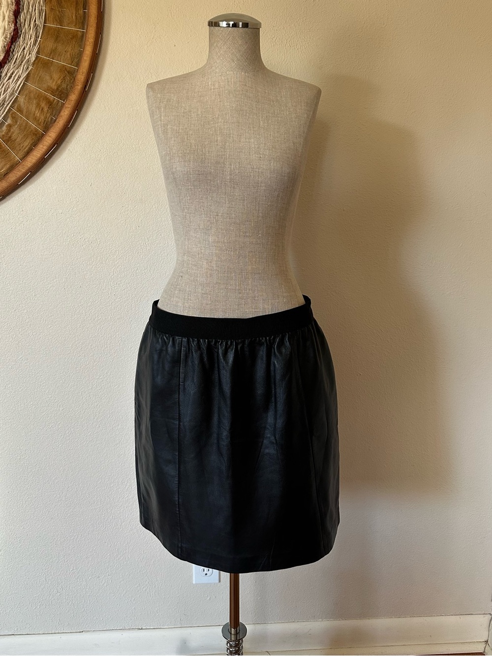 Ann Taylor Loft Black Leather Skirt Straight Pencil Womens 6 Pockets - Picture 2 of 10
